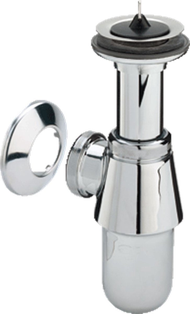 Viega cup siphon metal chrome without wall pipe with rosette 1 1 4x1 1 4 - chrome (102555)