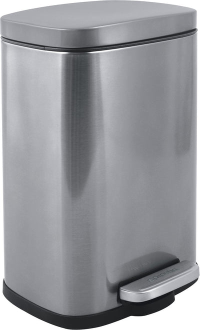 Papelera con pedal Spirella 5l - akira - acero - papelera con tapa - baño - gris