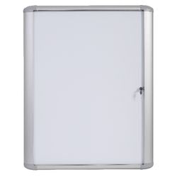 Vitrine magnetic 4xa4 bi-office aluminium afsluitbaar grijs transparant