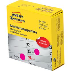 Punti di marcatura avery magenta 250 pezzi 19 mm
