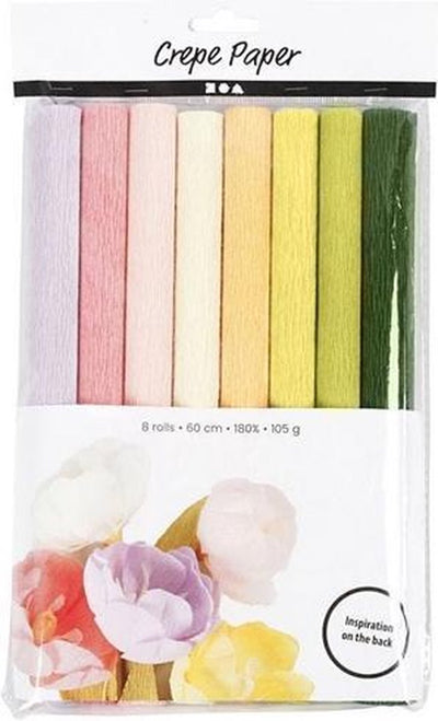 Creativ company crêpepapier pastel tinten 8 stuks 25x60 cm