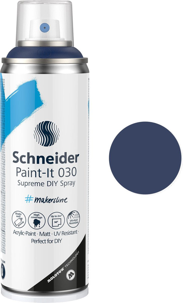 Schneider schrijfwaren schneider spuitbus verf - paint-it 030 - diy spuitverf - acrylverf - 200ml - nacht blauw - s-ml03050020