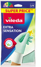 Vileda extra sensation household gloves - size L - latex - thin comfortable - for precision work and protection