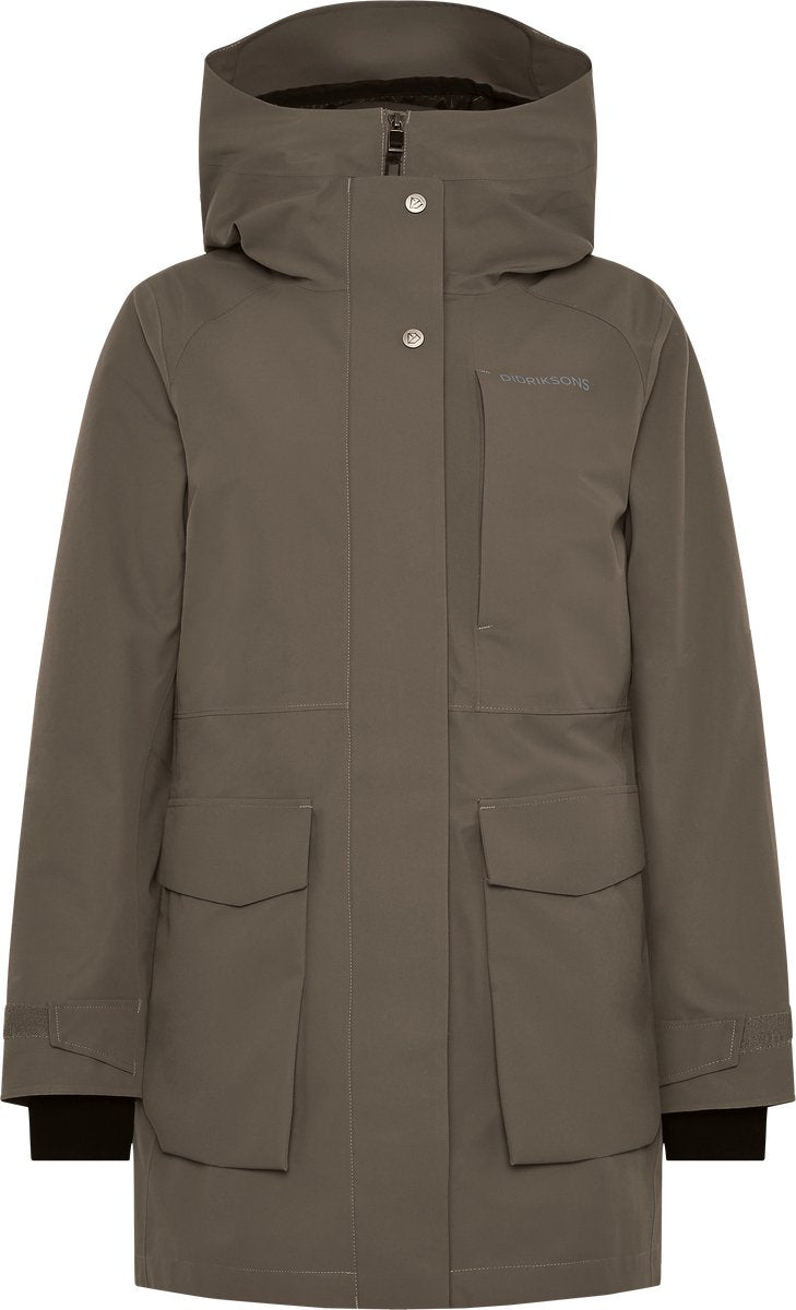Didriksons Harriet Wns Parka giacca da esterno da donna - marrone moca