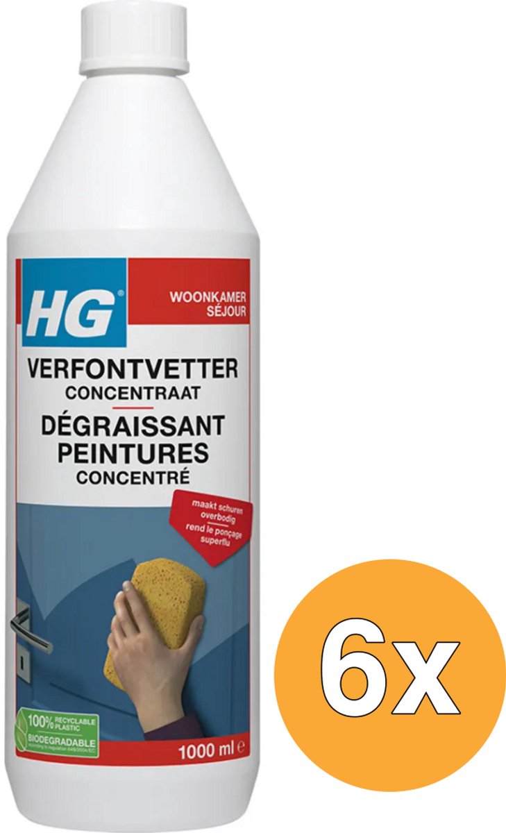 Hg sgrassatore concentrato per vernici - 6 x 1 litro - confezione risparmio