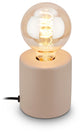 B.k.licht briloner tubo – lámpara de mesa con cerámica – casquillo E27 – lámpara de noche con interruptor de cable – beige – ø10 x 10,3 cm