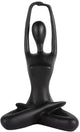 Present time ornament stretched lotus - zwart - 14.5x12x23.5cm - modern - kunststof