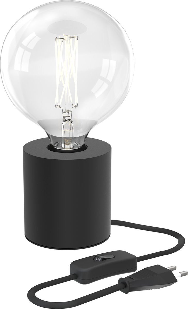 Calex tafellamp rond - industrieel - e27 fitting - zwart - excl. lichtbron