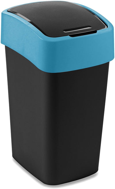Papelera Curve flip-bin negro azul 25l
