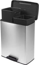 Papelera Curver decobin duo - 26l+26l - rectangular - plateado metálico