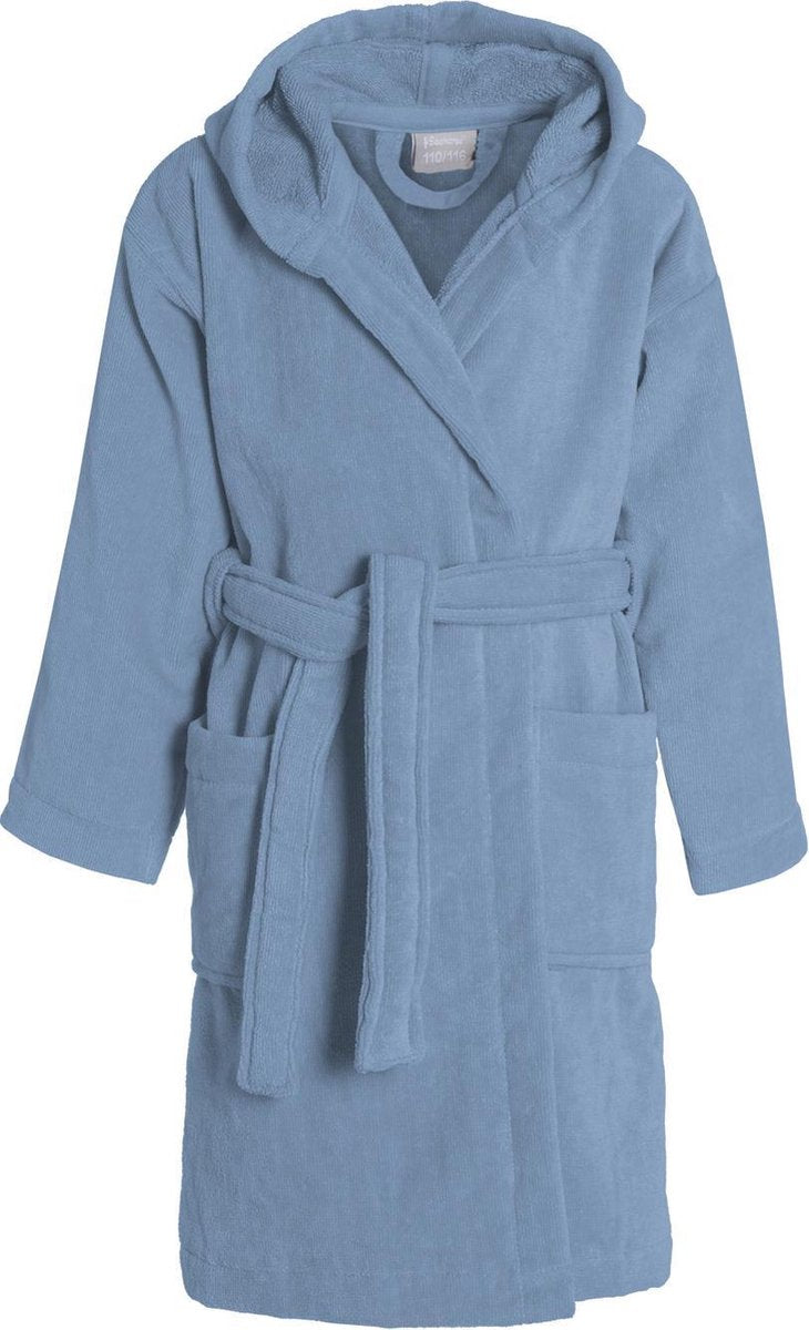 Seahorse - accappatoio puro per bambini - spugna - cotone - cappuccio - unisex - denim - 158 164
