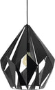 Eglo carlton 1 hanglamp - e27 - 38,5 cm - zwart zilver