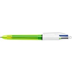 Ballpoint pen bic 4 colors fluo 0.42 mm color range