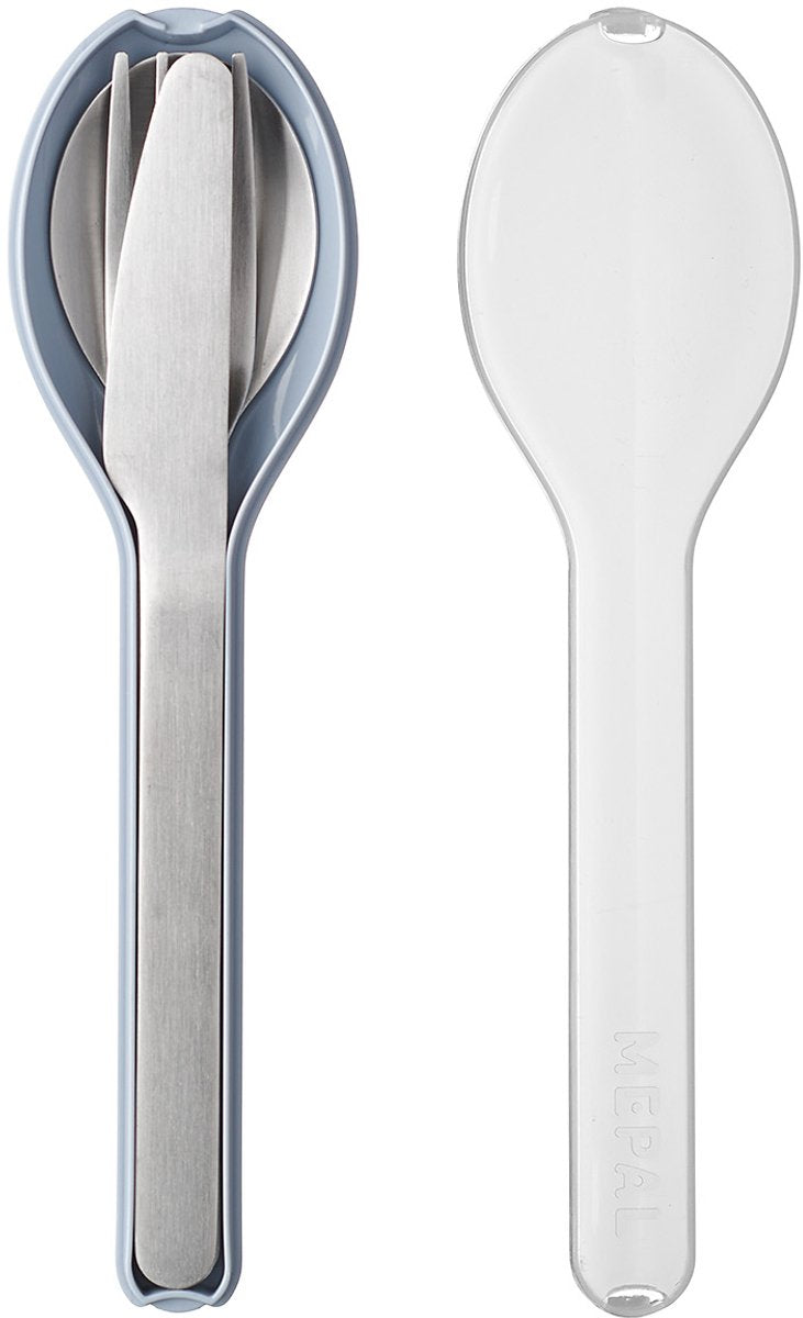 Mepal - ellipse bestekset 3-delig - mes. vork en lepel - rvs - nordic blue