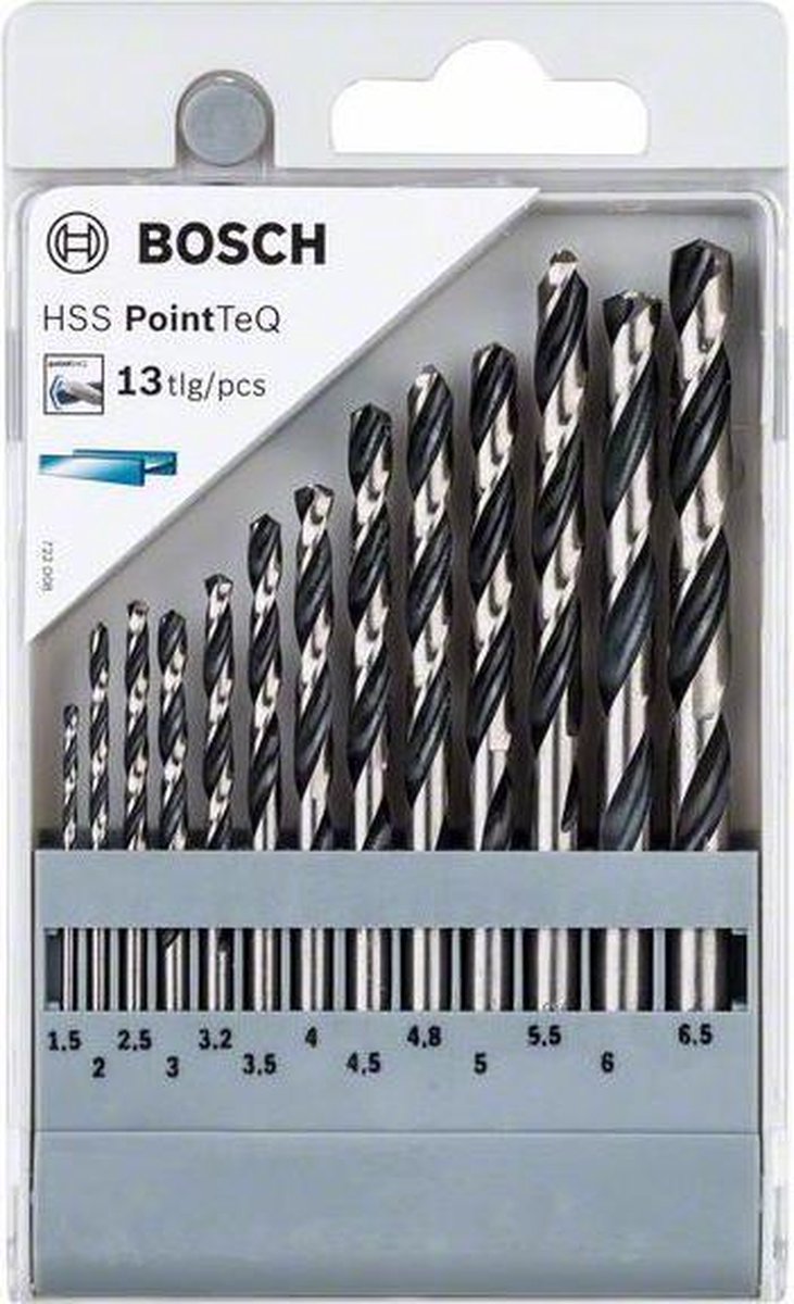 Bosch 2608577349 Juego de brocas helicoidales HSS Pointteq de 13 piezas