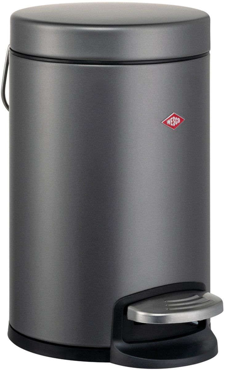Wesco kosmetik 133 afvalbakje | pedaalemmer | 3 liter | metaal - mat grafiet | make-up afvalemmer