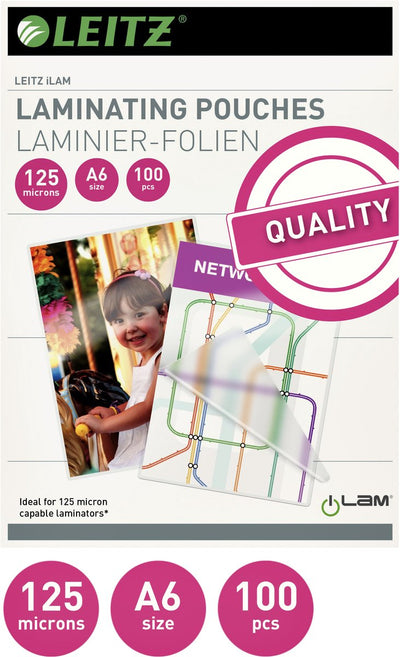 Buste di plastificazione Leitz - a6 - 125 micron - 100 pezzi