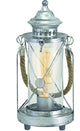 Eglo vintage Bradford - lampada da tavolo - 1 luce - argento antico - vetro trasparente