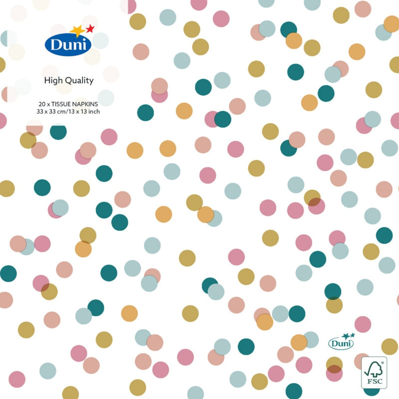 Duni servetten dream dots 33x33 cm 20 stuks