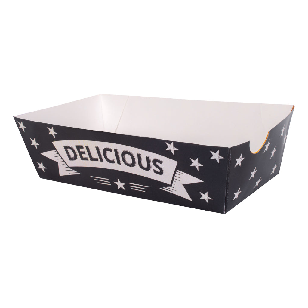 Basic wegwerp bakje voor warm voedsel 8 stuks 16x9x4,5 cm