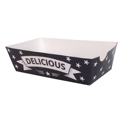 Basic wegwerp bakje voor warm voedsel 8 stuks 16x9x4,5 cm