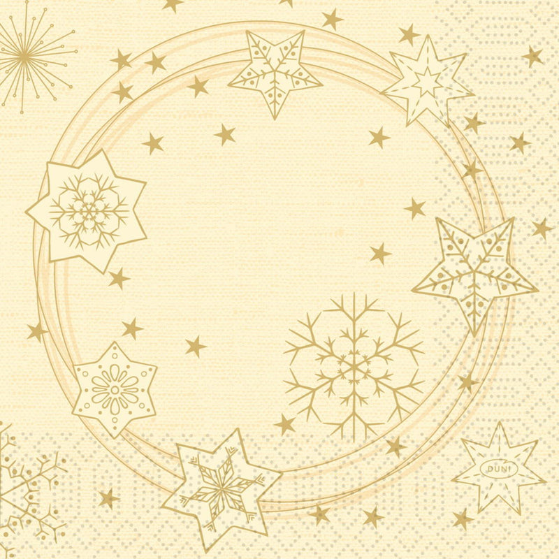 Duni servetten star shine cream 33x33cm
