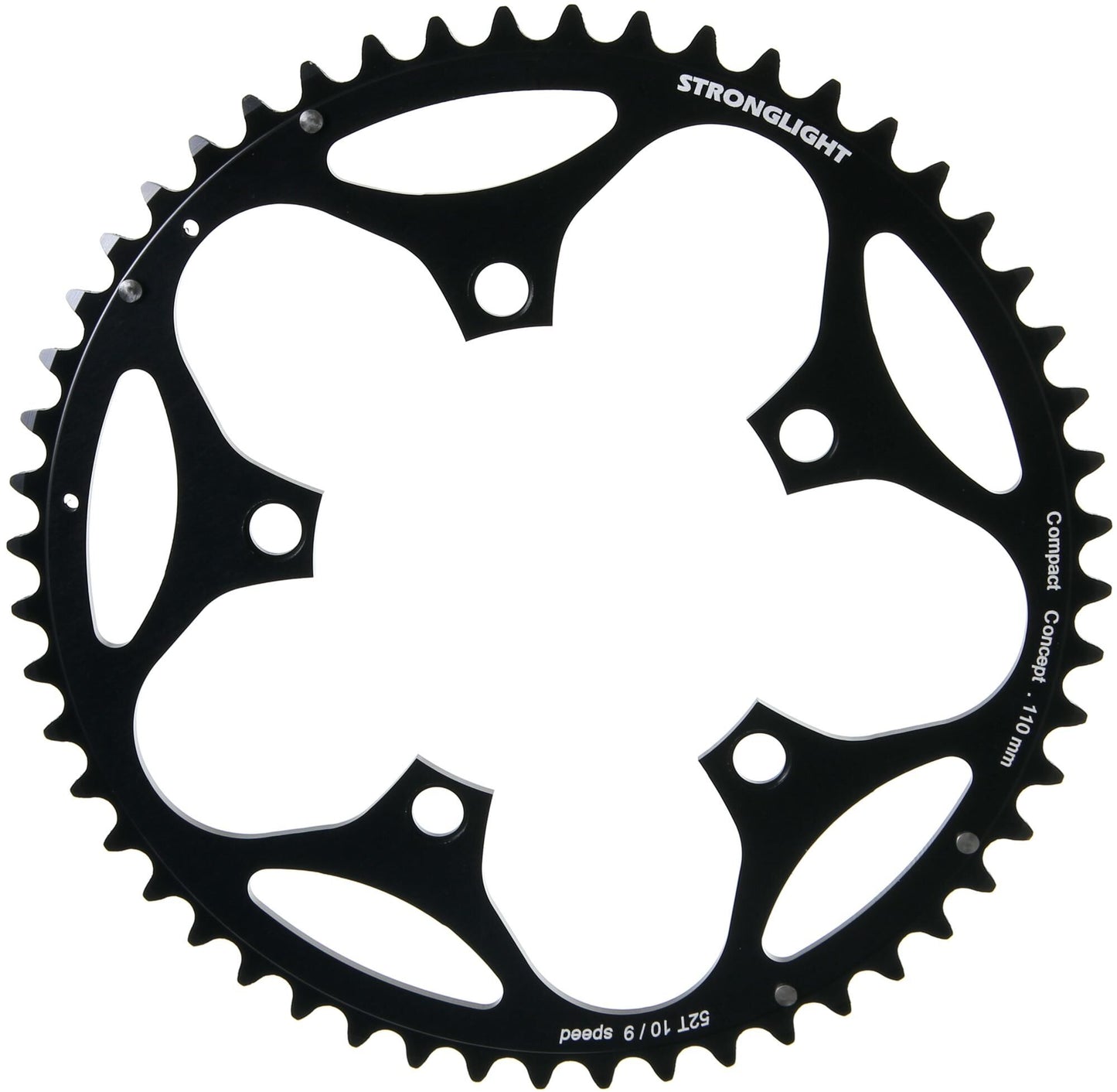 Anello a catena forte. 52t Alu Black