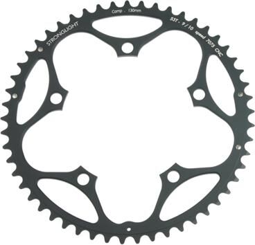 Stronglight kettenblatt type s 7075 t6 chainring 7075t6 black 130 mm lochkr. 53z.