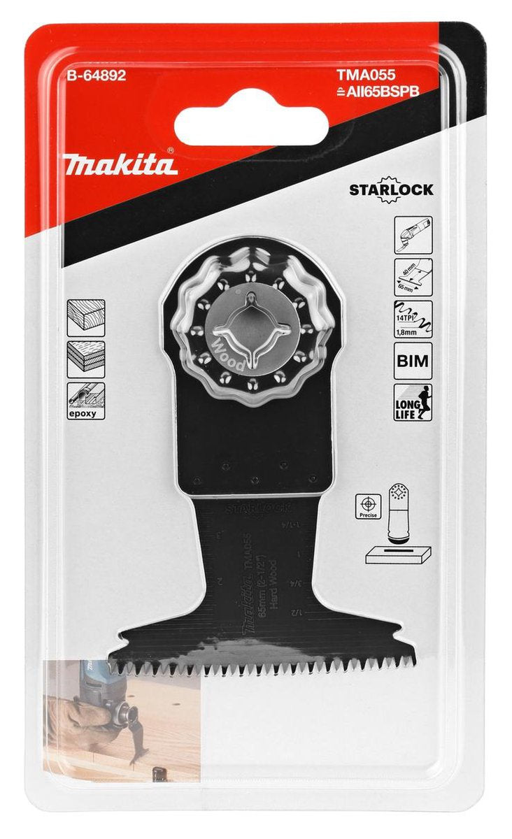 Accessori Makita lama per sega ad immersione bimetallica tma055 - aii65bspb - b-64892