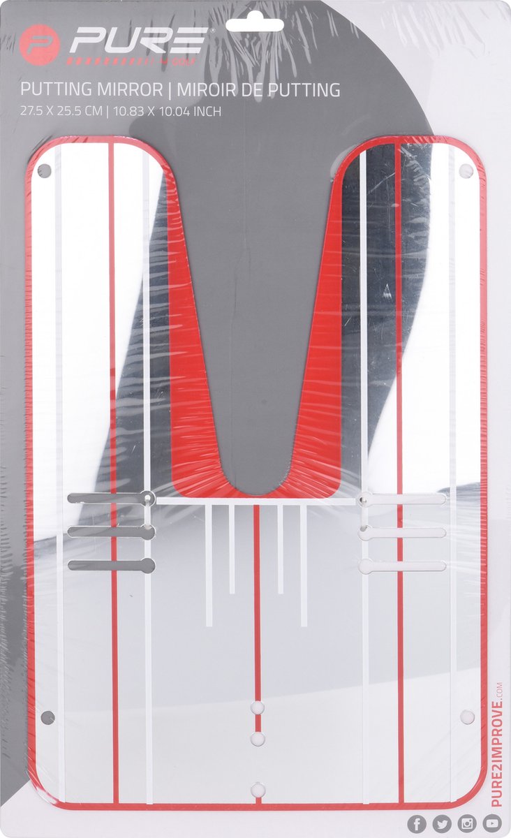 Specchio da golf Pure2improve - specchio da putting - 27,5x25,5 cm