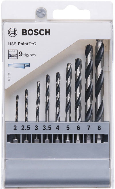 Accesorios bosch juego de brocas para metal hss pointteq hex | 9 piezas - 2607002826