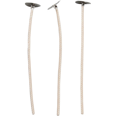 Mechas para velas en portavelas, adecuadas para portavelas con un diámetro de 20-65 mm, largo: 10 cm, grosor 2 mm, 50 piezas 1 caja