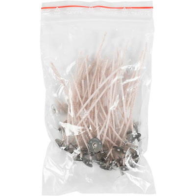 Stoppini per candele in portacandele, adatti per portacandele con diametro 20-65 mm, L: 10 cm, spessore 2 mm, 50 pezzi 1 scatola
