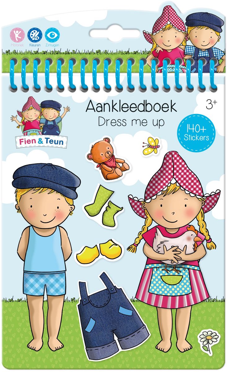 Bambolino fien teun dress me up adesivo libro da vestire e da colorare libretto delle vacanze per ragazze 24 pezzi - giocattoli educativi junior da 3 anni da incollare e colorare