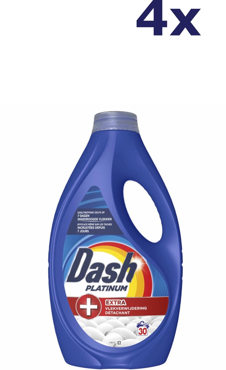 Detergente líquido Dash platinum + quitamanchas extra - 4 x 30 lavados