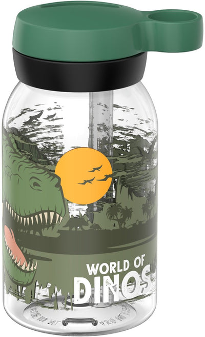 Mepal drinking bottle with straw campus - 450 ml - water bottle children - leakproof - hygienic twist lid - dino