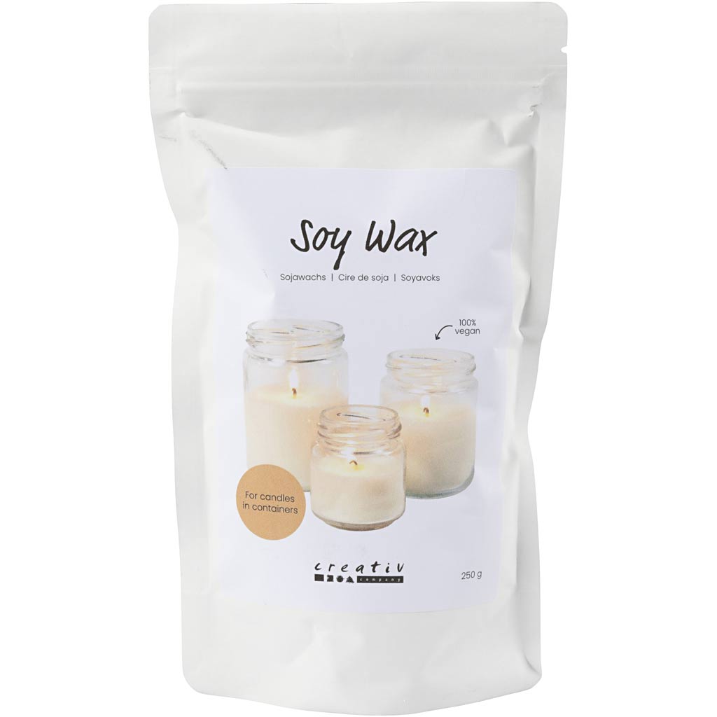 Cera di soia Creative Company, per candele in barattolo, crema, 250 gr 1 scatola