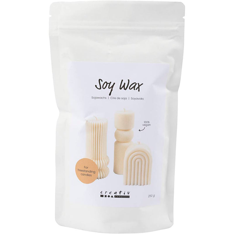 Cera di soia dell'azienda Creativ, per candele singole, crema, 250 gr 1 scatola