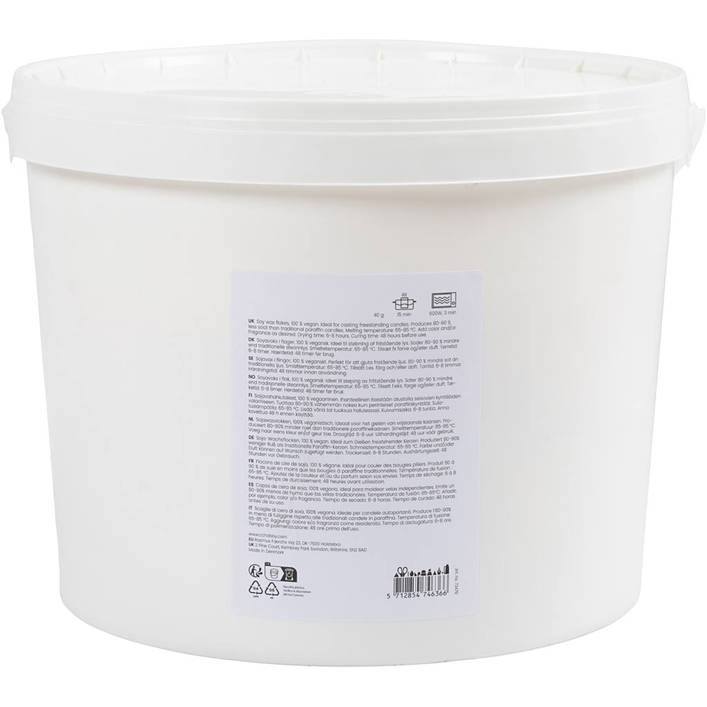 Creativ company cera de soja, para velas independientes, crema, 5 kg 1 caja
