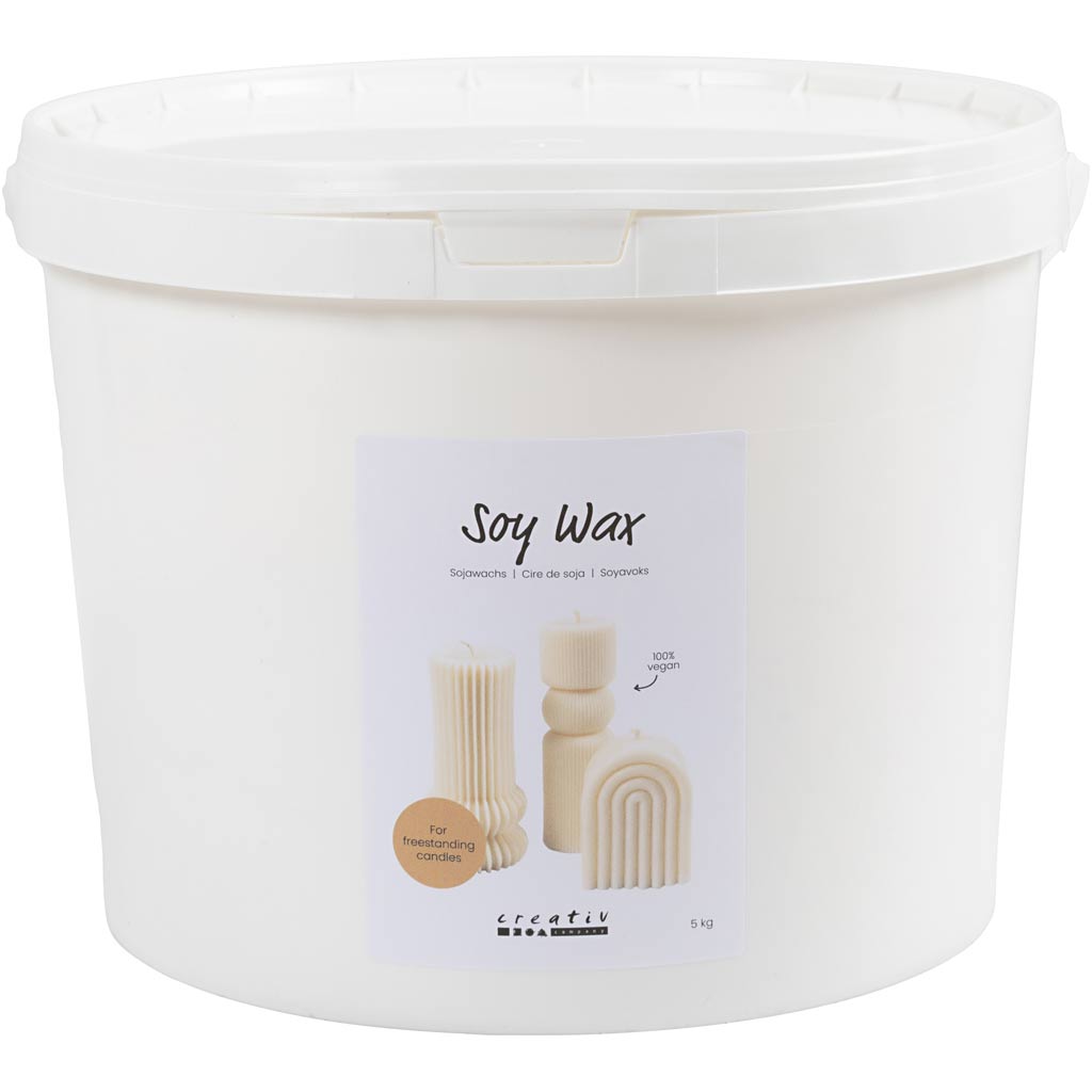 Creativ company cera de soja, para velas independientes, crema, 5 kg 1 caja