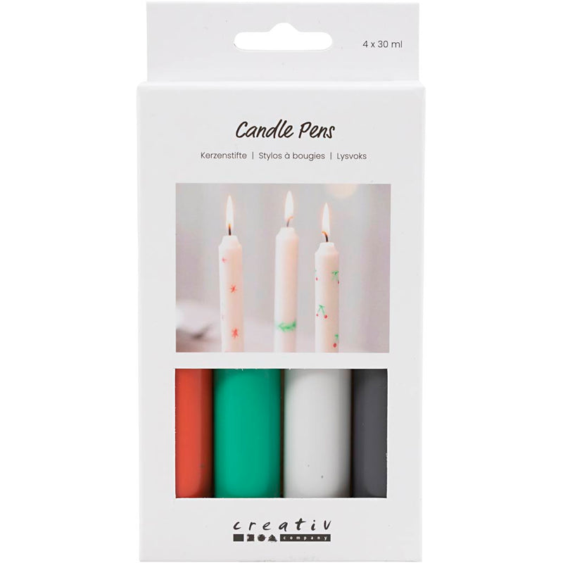 Candele Creative Company, nero, verde, grigio chiaro, rosso, 4x30 ml 1 scatola