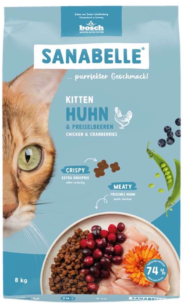 Serie Bosch sanabelle - cibo per gatti con pollo - 8 kg - per gattini - per gatte in gravidanza e in allattamento