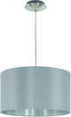 Eglo maserlo - lampada a sospensione - 1 luce - ø38 cm - tessuto - grigio, argento