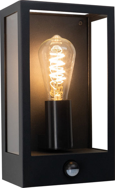 Lampada da parete da esterno Eglo alamonte - e27 - 29,5 cm - nero - sensore - ip44