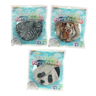 Pluchiez Bouncing Furry Wild Animals 23 cm Assorti Panda Zebra Tiger