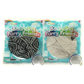 Pluchiez Bouncing Furry Wild Animals 23 cm Assorti Panda Zebra Tiger