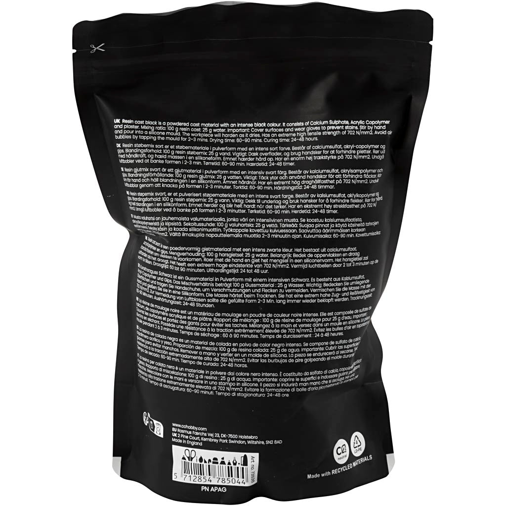 Creative Company resina colata nera, nera, 800 gr 1 scatola