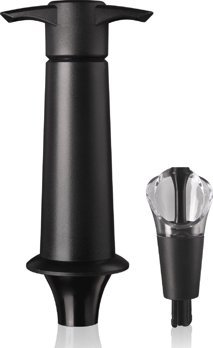 Vacuvin vacu vin wine saver server – pompa a vuoto con beccuccio e tappo per vino – conservare il vino e versarlo senza gocciolare – nero
