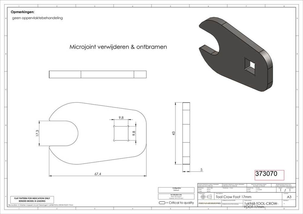 Llave de boca sin marca grs bit crowfoot 3 8 17mm