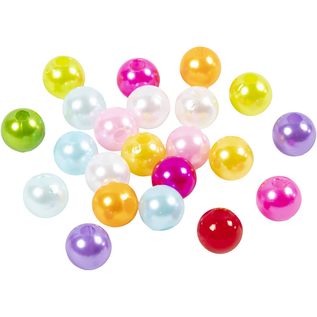 Perle di cera Creative Company, d 8 mm, dimensione del buco 1 mm, ca. 2000 pezzi, colori madreperla, 500 gr 1 busta